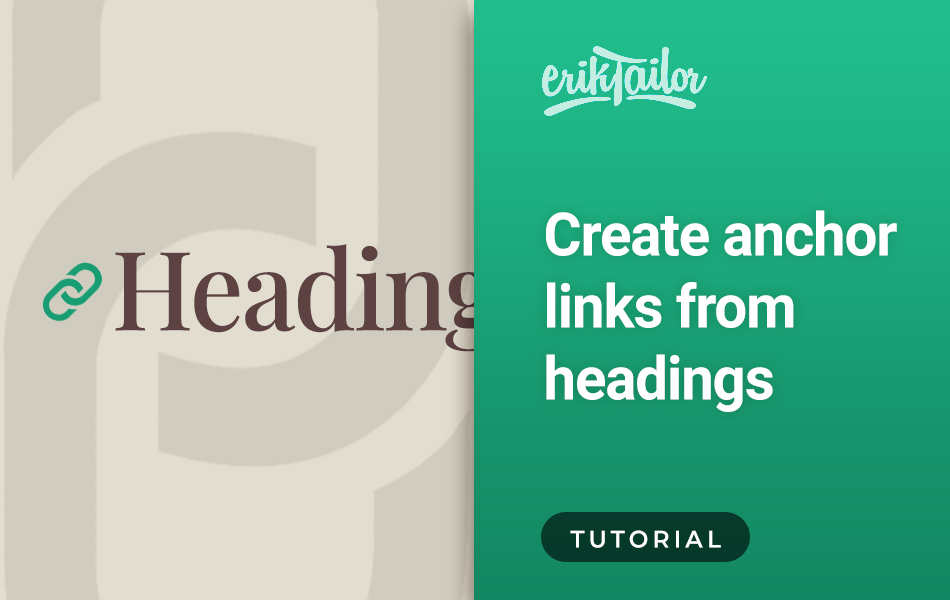 Create anchor links from headings