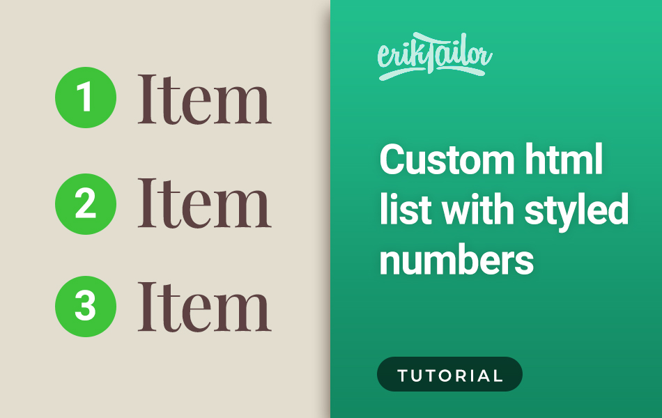 Custom html list with styled numbers