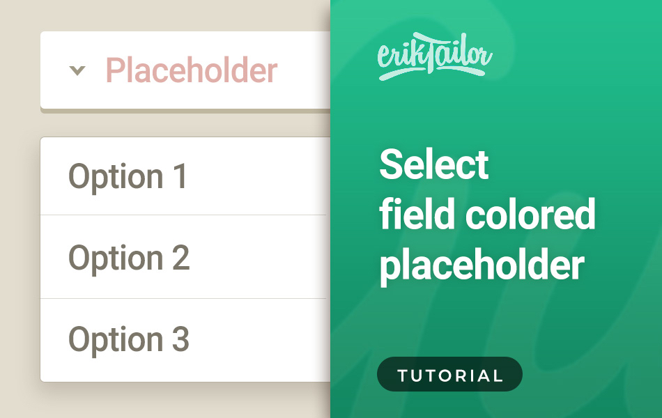 Select field colored placeholder